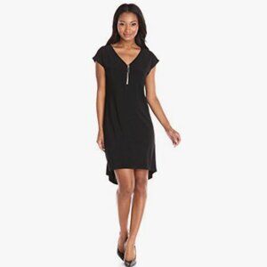 MSK dress knee length size 2x black with gold zipper